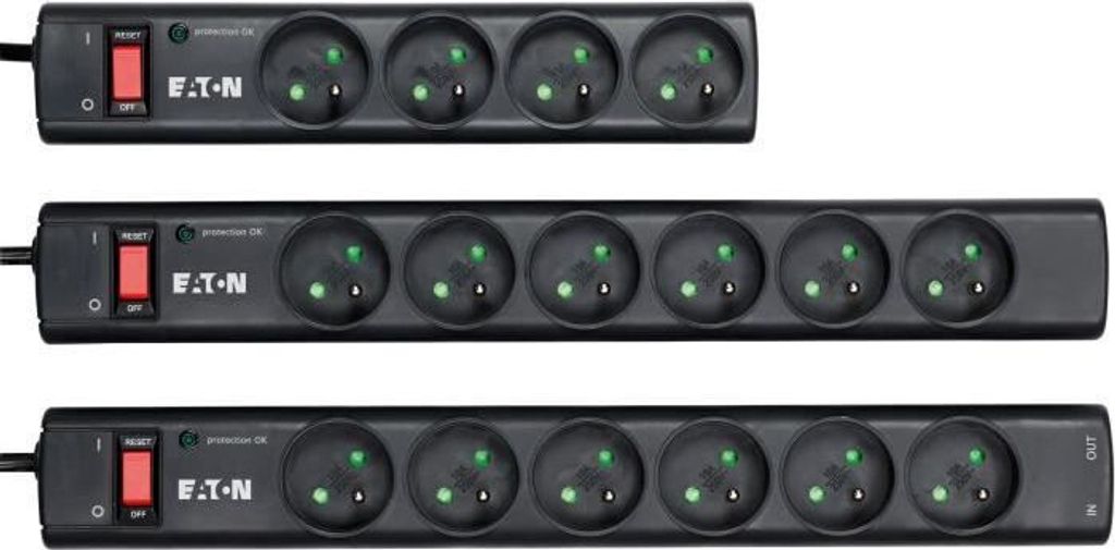 EATON Protection Strip 6 Tel@ FR, parafoudre, 6 sorties, Image du produit 