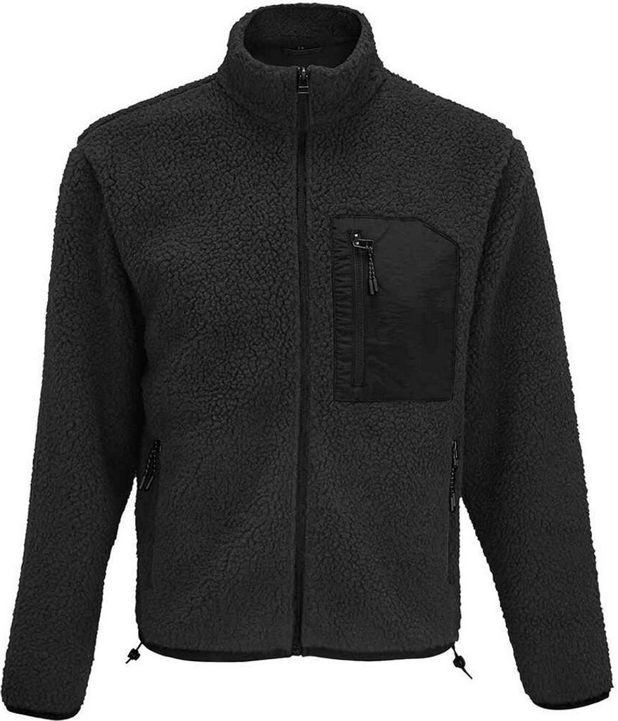 SOLS - "Fury" Fleecejacke für Herren/Damen Uni PC5378 (S) (Kohlen-Schwarz/Grau/Schwarz)