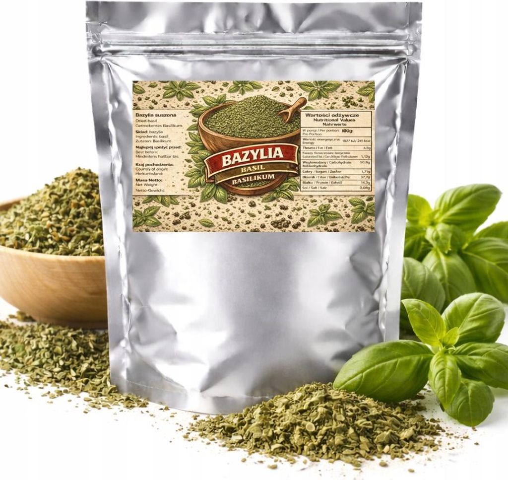 Getrocknetes Basilikum PREMIUM intensives Aroma für Pizza, Pasta und Saucen 1 kg