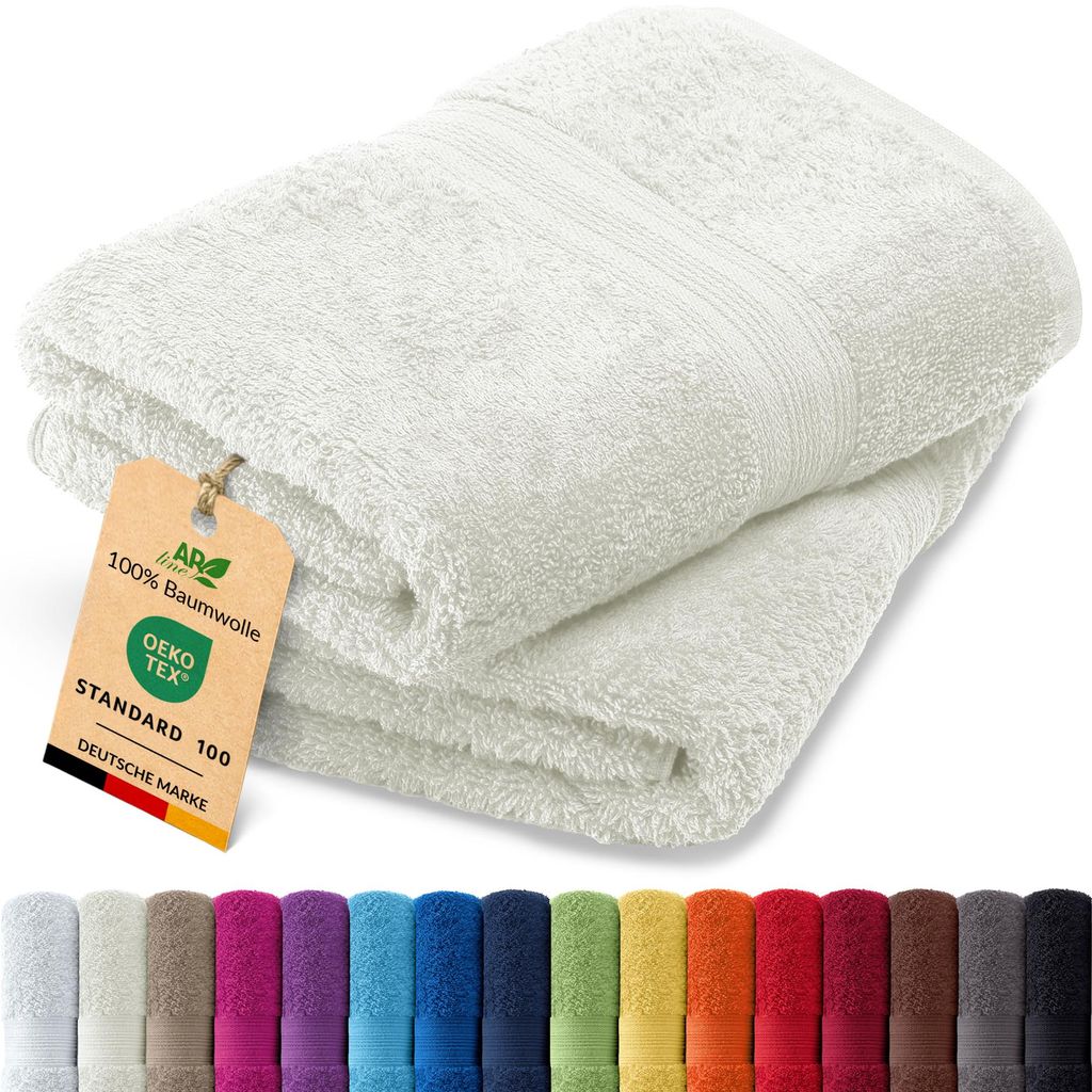 2er-Set ARIZONA Handtuch-Serie von AR Line – 100% Baumwolle, 500 g/m², 2er-Set Badetücher 100x150 cm, Farbe: Natur