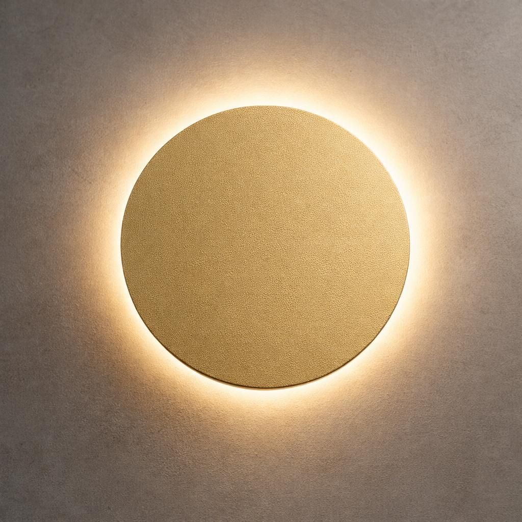 Braytron LED 12W Wandleuchte Designer Wandlicht Rund Gold indirekte Beleuchtung IP65 3in1 3000-6500K