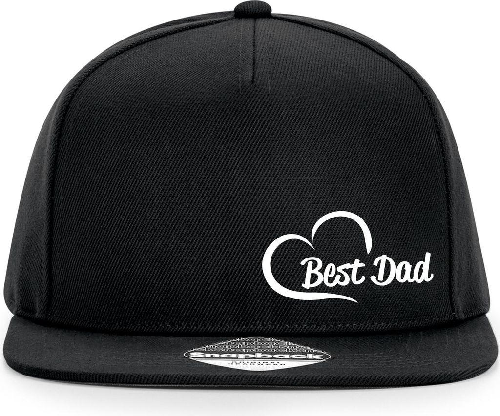 Huuraa Cappy Mütze Best Dad Heart Black Polyester Snapback Kappe Geschenkidee