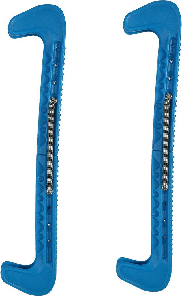 1 Paar Schlittschuh-Klingenschoner, Kunststoff mit verstellbarer Feder, blau