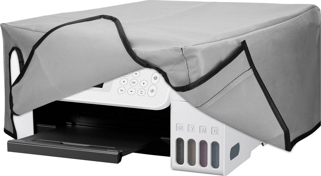 kwmobile Cover kompatibel mit Epson Eco Tank ET-2826 / 2800 - Tasche Hülle Drucker - Staubschutzhülle Schutzhaube Schutzhülle - Hellgrau