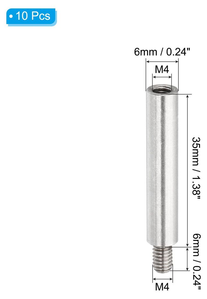 M4x35+6mm Abstandshalter Schrauben Verl?ngerung Stifte 10 Stš¹ck Edelstahl Gewindehš¹lse Abstandsbolzen Schrauben Ersatz fš¹r Binden Nachfš...