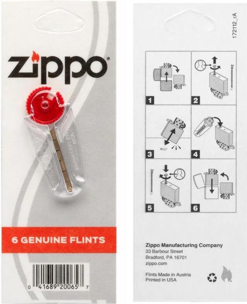 Zippo Křemen Flint | Dávkovač s 6 kameny | Spolehlivé Obrázek produktu 