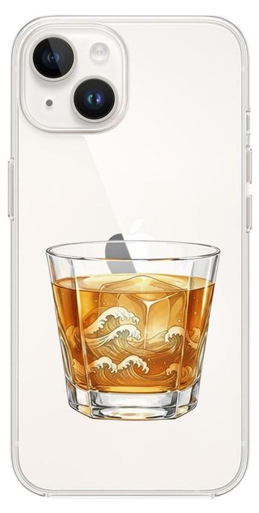 Flexible Hülle für das iPhone 13 Mini, TPU Silikon transparent, Whiskey auf Eis