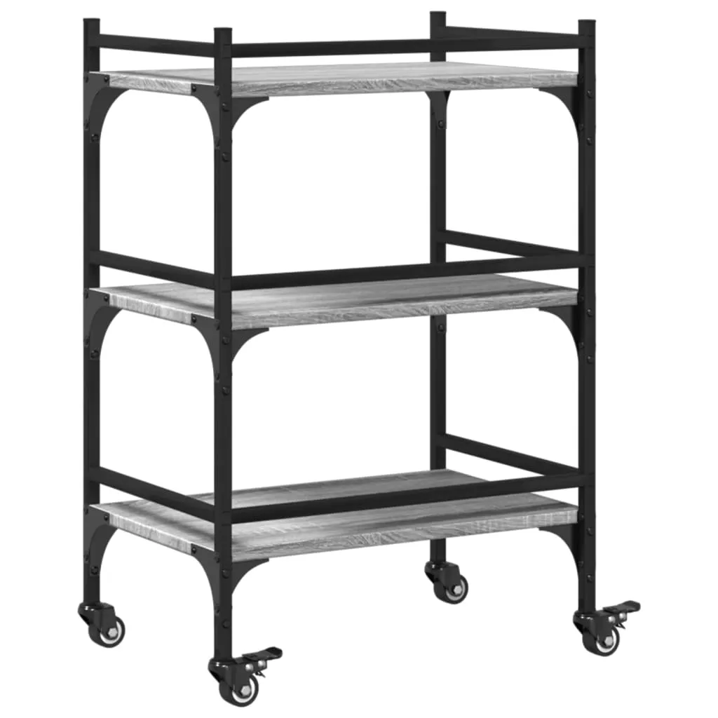 Carrello Portavivande Grigio Sonoma 50x35x75,5 cm | Organizer Casa - 9