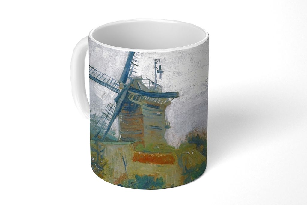 KitchenYeah Tasse Kaffeetasse Kaffeebecher 350 ml Windmühlen auf dem Montmartre - Vincent van Gogh Teetasse - Fototasse - Becher - Keramikbecher...