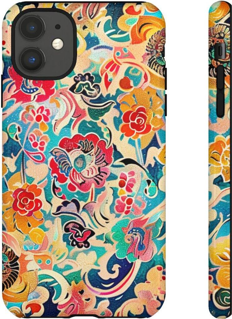 Buntes Blumenmuster – Hülle Kompatibel mit iPhone 11