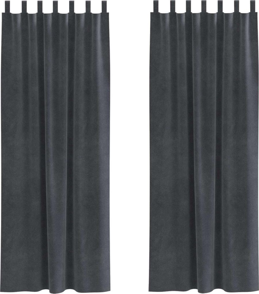 vidaXL Verdunkelungsvorhänge 2 pcs Hellgrau 140 x 260 cm Samt