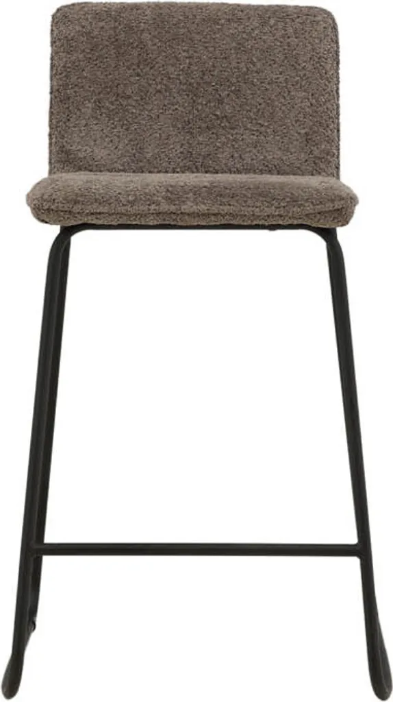 Tabouret de bar Bisbee marron design industriel avec dossier ergonomique