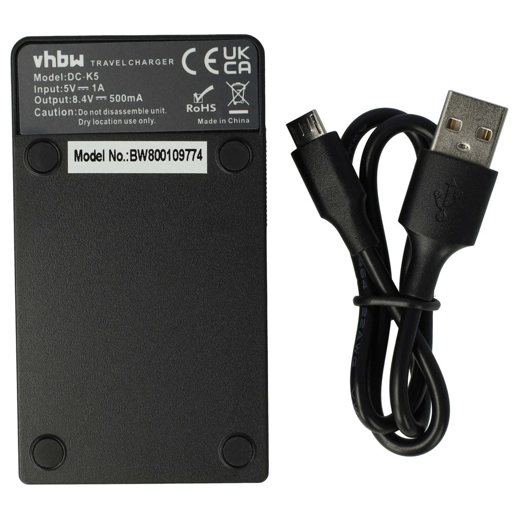 vhbw USB-C Ladegerät kompatibel mit Olympus Camedia C-5060 wide Zoom, C-8080 wide Zoom, C-7070 Kamera Camcorder - Ladeschale + USB-C Kabel Ladeanz...