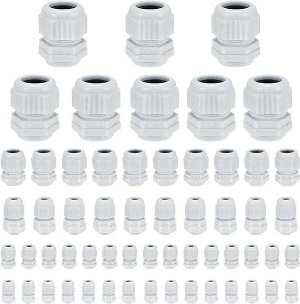 Presse-étoupe Étanche IP68 en Nylon Noir M12 à M32 - Pack Pro 58 Pièces