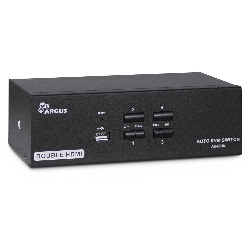 Inter-Tech KVM Switch AS-42HA HDMI, 4 Port, Metall
