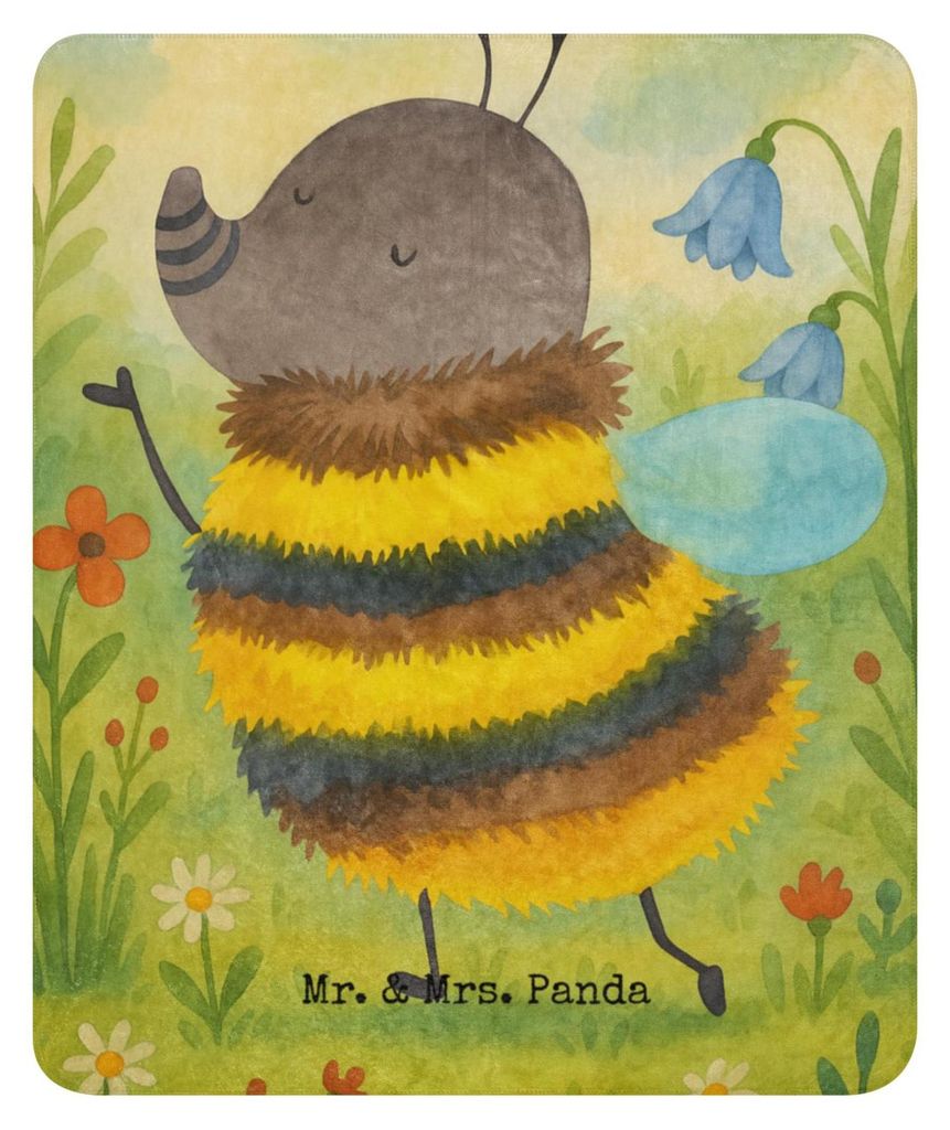 Mr. & Mrs. Panda Plaid Hummel flauschig Design 130 x 155 cm - Weiß - Geschenk, Tagesdecke, Decke, Lustige Sprüche, Wärmedecke, Wohndecke, Blume,...