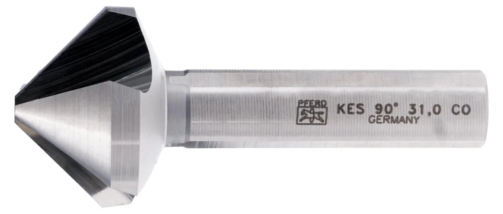 PFERD HSSE Co5 Fraise conique 90° DIN 335 C à 3 faces pour métaux durs