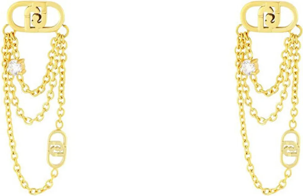 Lussuosi orecchini placcati oro con cristalli LJ2909