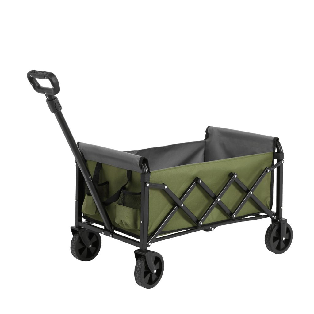 AIORBER Bollerwagen,70L, faltbar,mit großen Rädern,selbstaufrollender Griff,trolley,stabiles Stahlgestell,für Camping,Einkaufen,66x41x44,5cm,Arm...