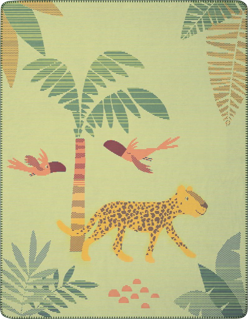 Biederlack Plaid mit Zierstich Lovely & Sweet Wildlife Größe 75 x 100