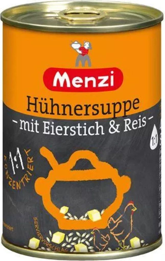 Menzi Hühnersuppe mit Eierstich und Reis 1:1, 400ml Produktbild 