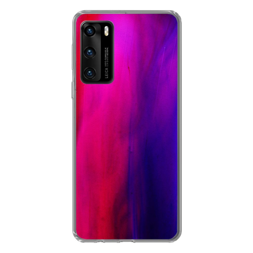 MuchoWow Handyhülle Schutzhülle Hülle für Huawei P40 Färben - Rosa - Lila - Abstrakt Silikon Softcase Handy Hülle - Handytasche