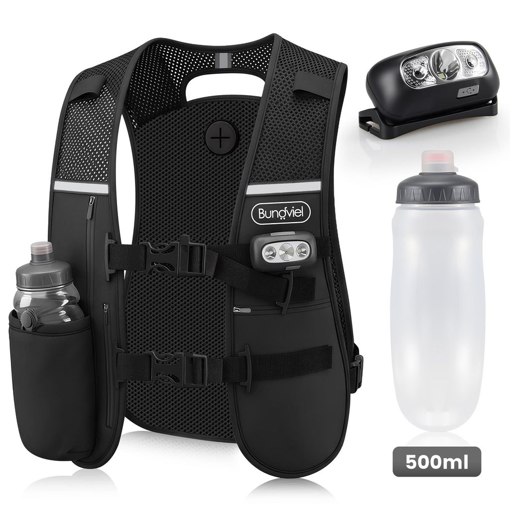 LED Laufweste zum Laufen,Reflektierend,500ml Flasche,7 Taschen,für Damen &Herren