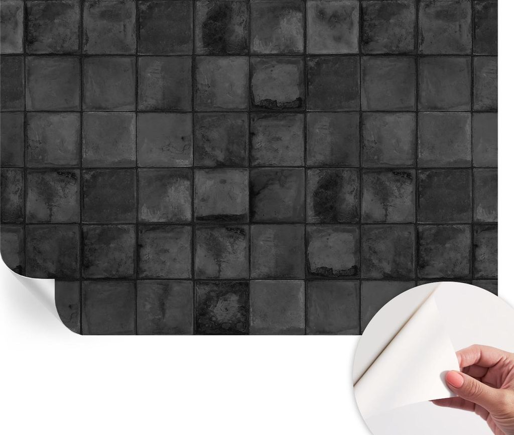 Selbstklebende Wandtapete - Dekorative Tapete für Wohnzimmer - Klebefolie für Wandbilder - Tapetenfolie für Wanddekoration - 104x70 cm - Graue F...