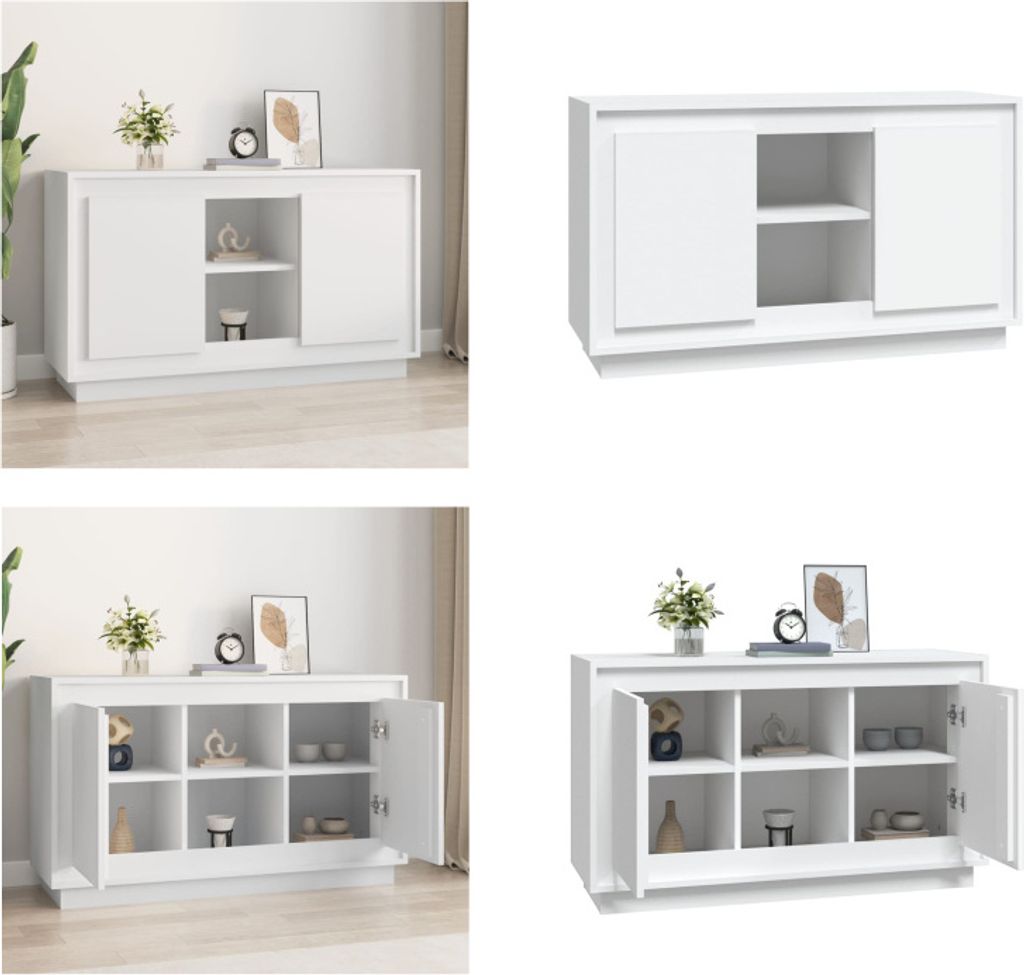 vidaXL Sideboard Weiß 102x35x60 cm Holzwerkstoff - Sideboard - Sideboards - Schrank - Aufbewahrungsschrank