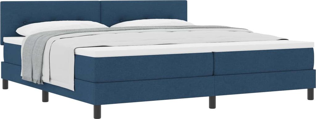vidaXL Boxspringbett mit Kopfteil Blau 200 x 200 cm Stoff