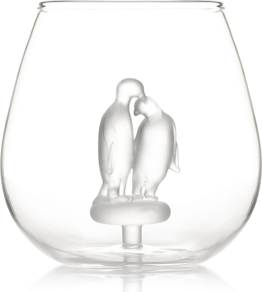 Pinguin Glas - Trinkglas mit Pinguinpaar Produktbild 