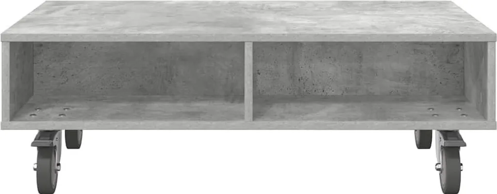 SYFAX™ Tavolino da Salotto Moderno Grigio Cemento 90x50x30cm su Ruote - 5
