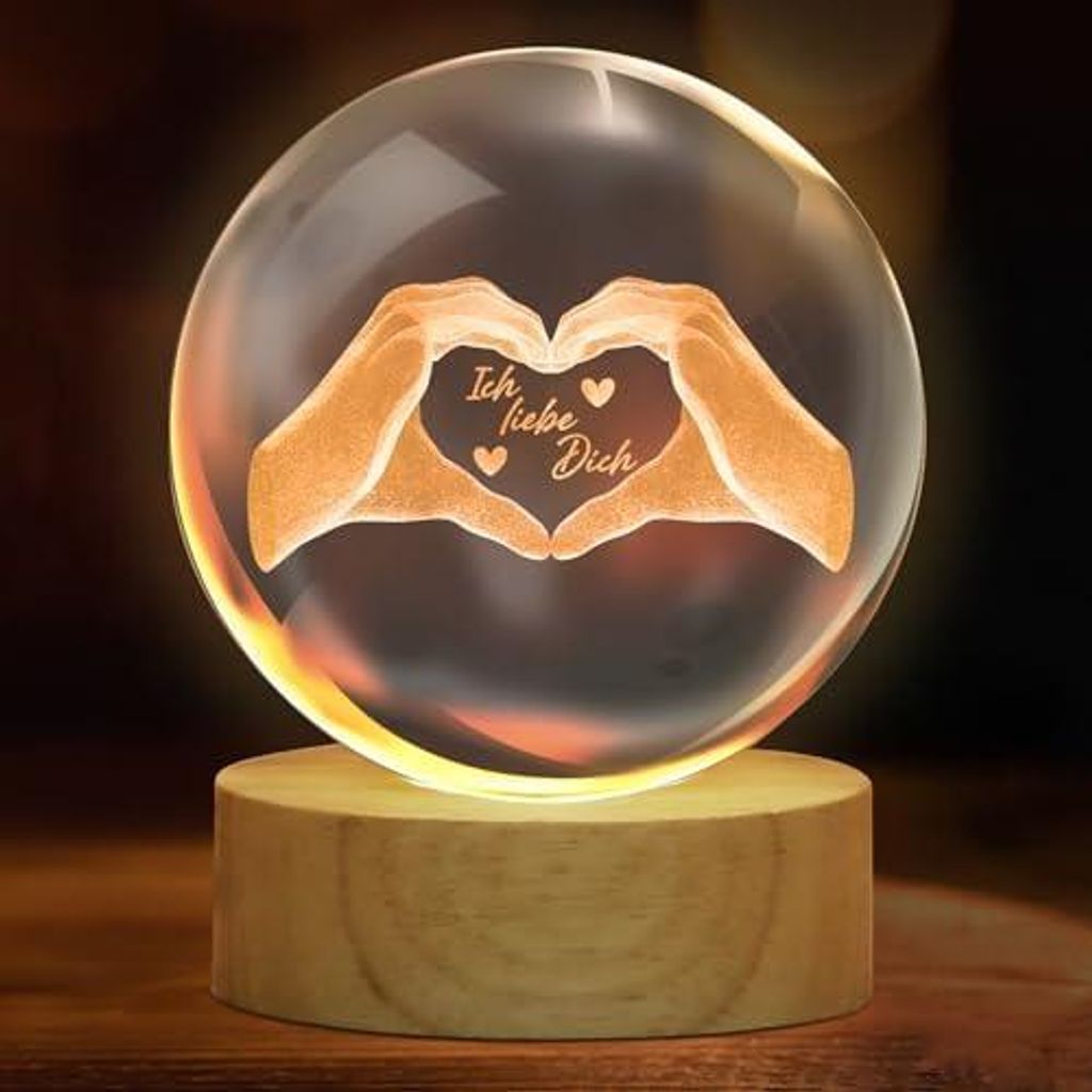 Jahrestag Kristallglaskugel - für Sie, Geschenk für Jahrestag & Valentinstag