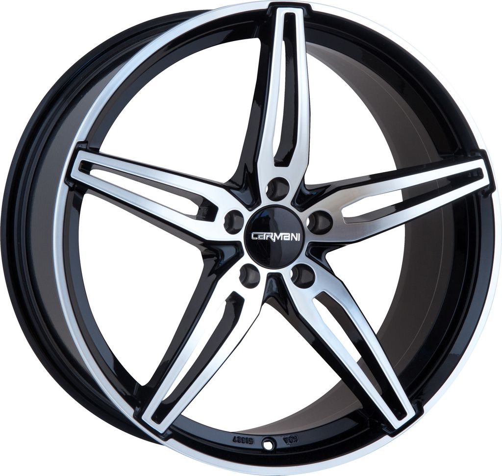 Carmani Felge 15 Oskar 6.5 Zollx16 Zoll ET38 5x105 black polish CA156516N38BP kompatibel mit Chevrolet Aveo Cruze Trax