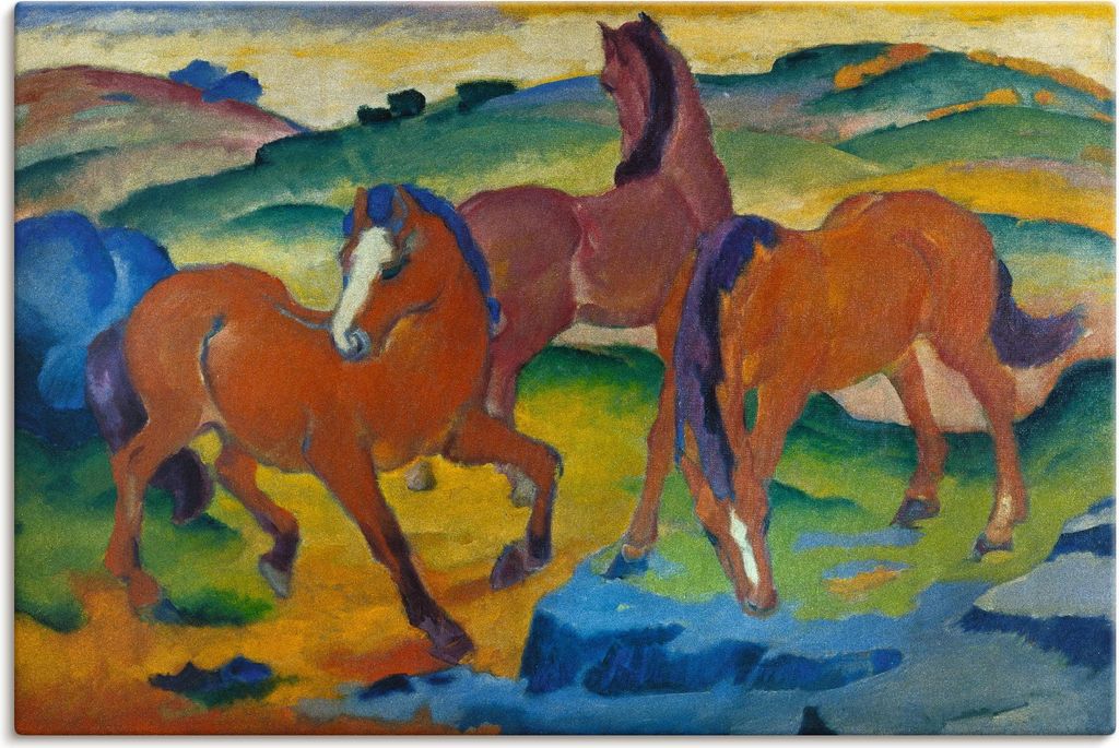 ARTland Leinwandbild Die roten Pferde (Weidende Pferde IV.) Größe: 60x40 cm
