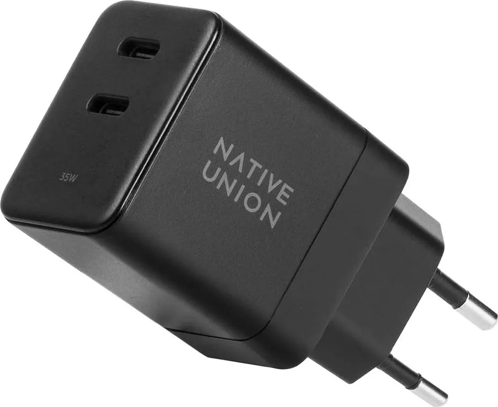 Chargeur Rapide 35W GaN Double USB-C Noir - Fini les Temps de Charge Longs