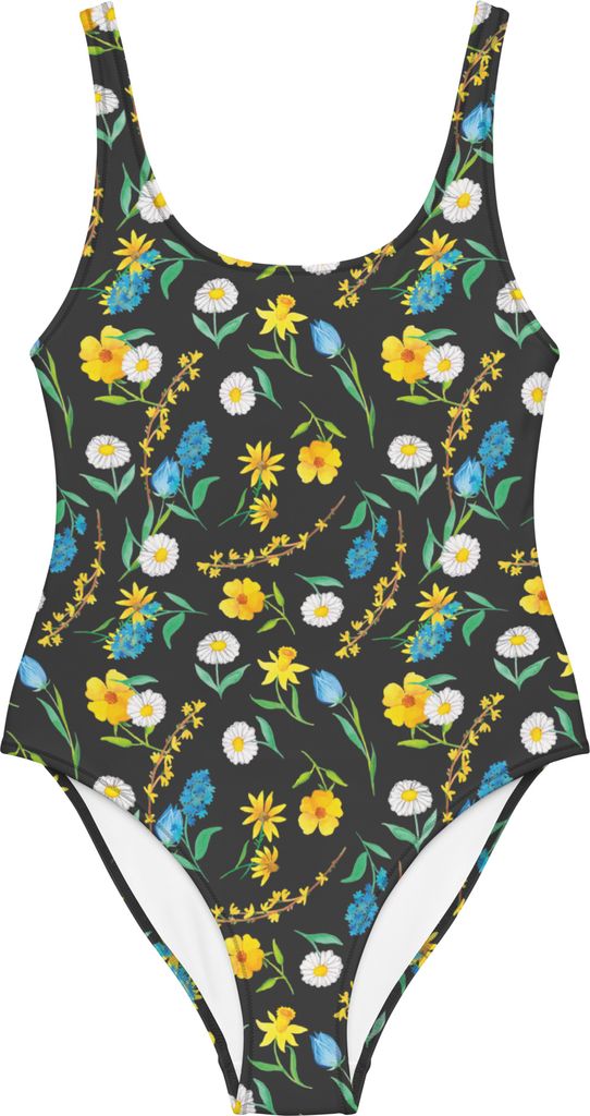 Mr. & Mrs. Panda Badeanzug Frühlingserwachen Design Größe XXL - Weiß - Geschenk, Bademode, Sommerblumen, Muster, Schwimmkostüm, Rückenfreier,...