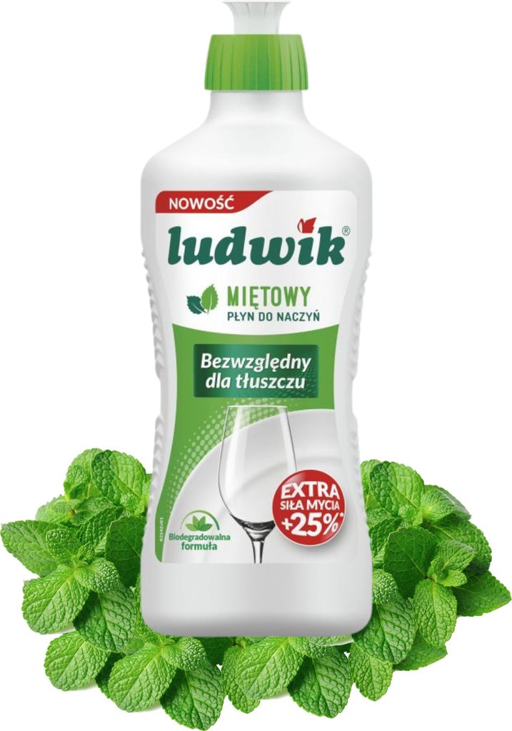 Miętowy Płyn do naczyń Ludwik 900 ml Płyn do mycia tłustych Zdjęcie produktu 