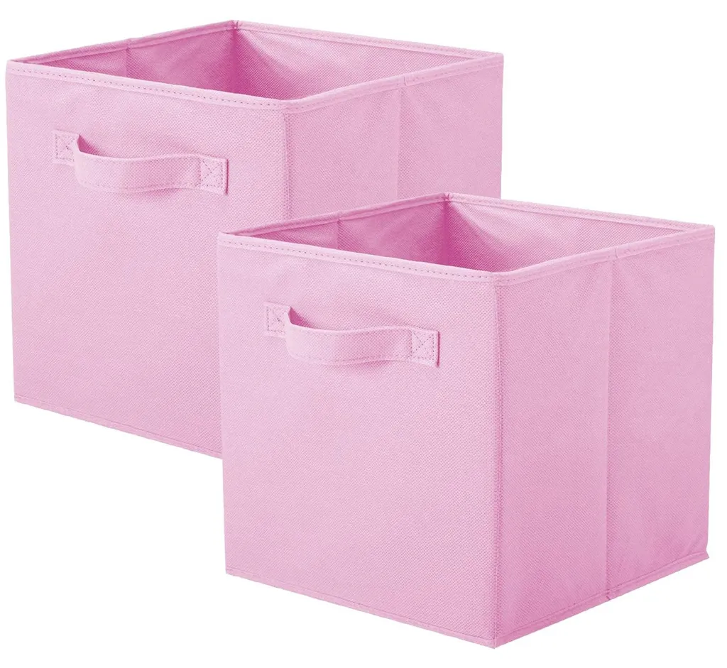 Boîtes de rangement en tissu : lot de 2 cubes pliables 30x30x30 cm