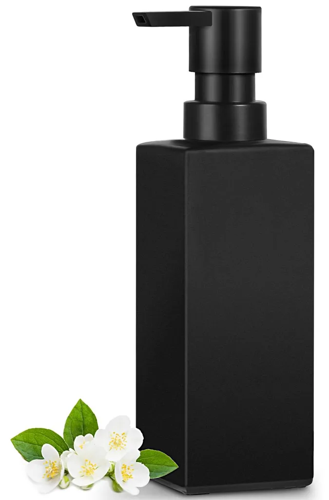 Distributeur de savon en verre et pompe robuste pour salle de bains