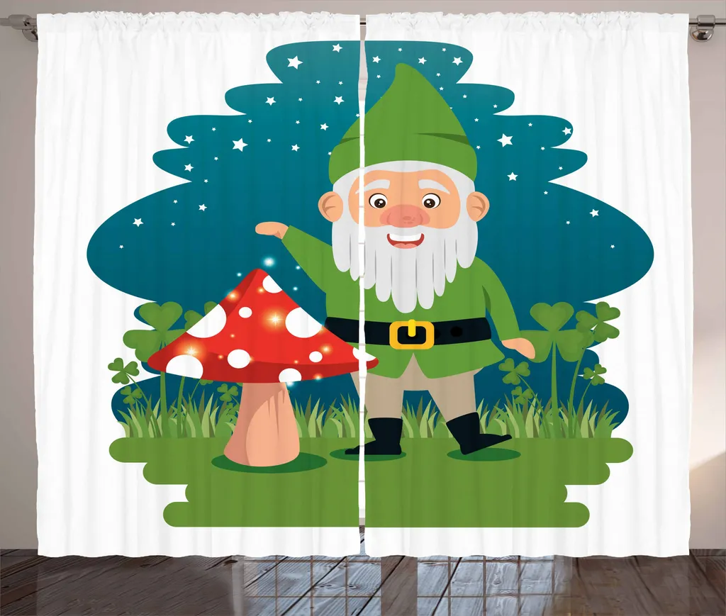 Tenda Rustica con Ganci ABAKUHAUS 280x175 cm Verde Petrolio e Gnomi