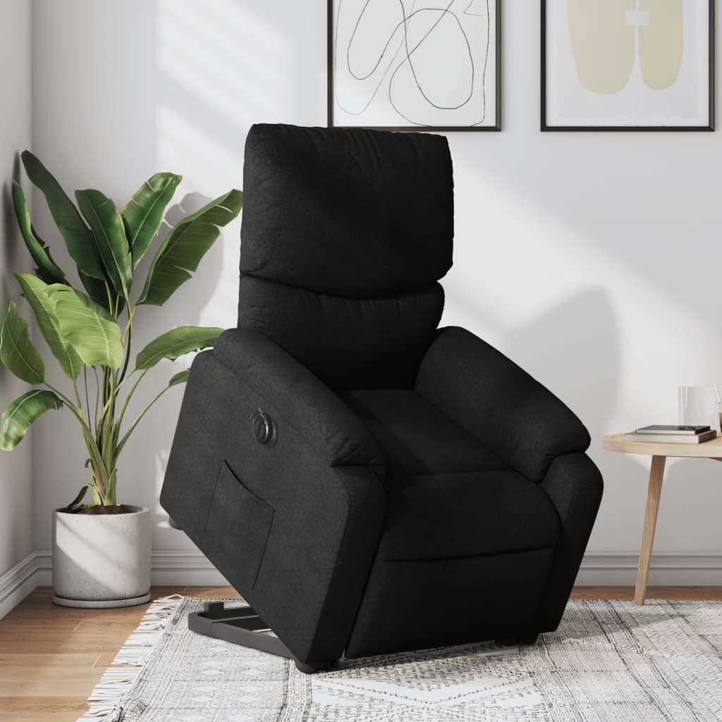 Cloris DesignMöbel Relaxsessel mit Aufstehhilfe Elektrisch Schwarz Stoff , Klassische Sessel 2024 Neu