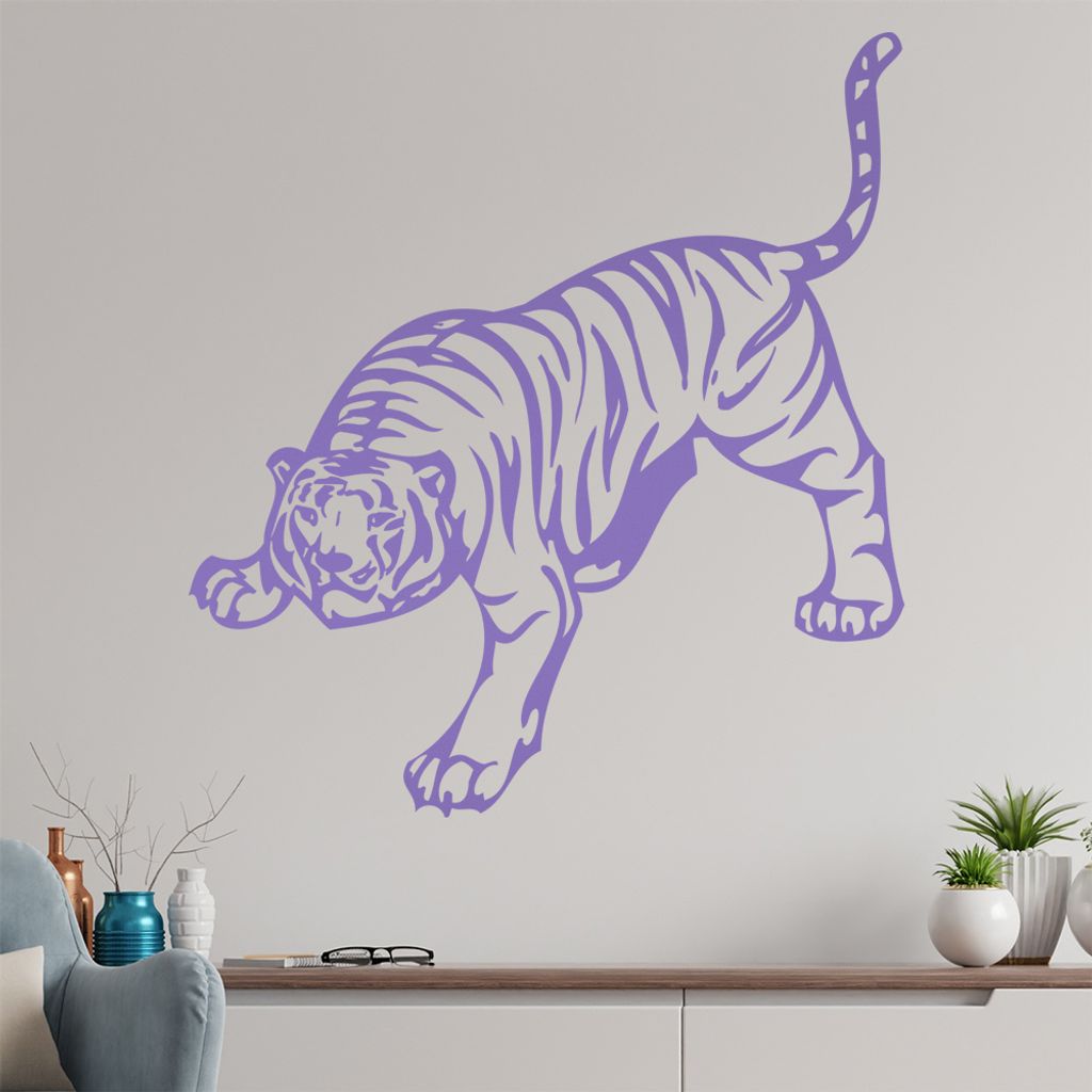Tiger Wandtattoo in 6 Größen - Wandaufkleber Wall Sticker - Dekoration, Küche, Wohnzimmer, Schlafzimmer, Badezimmer