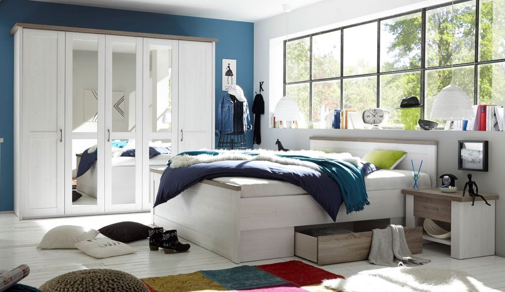 Schlafzimmer Komplett Set 4-tlg. "LUCA" Bett 180 Produktbild 