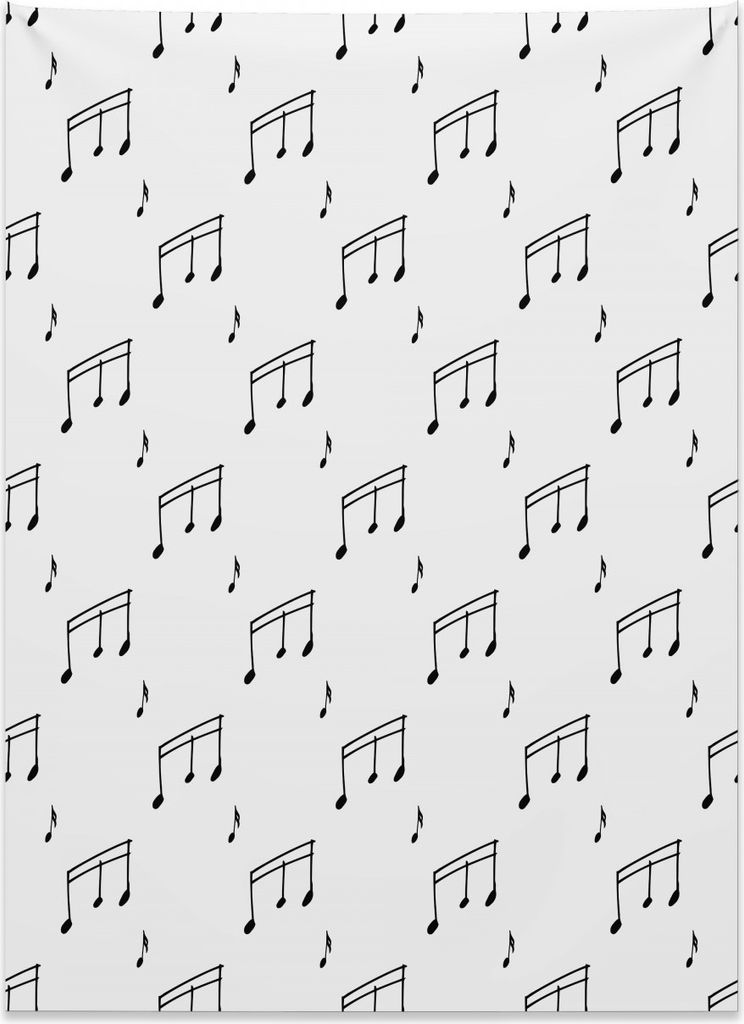 Abakuhaus Schwarz und weiß Wandteppich, Musiknoten aus Weiches Mikrofaser Stoff Kein Verblassen Klare Farben Waschbar, 110 x 150 cm, Anthrazit grau
