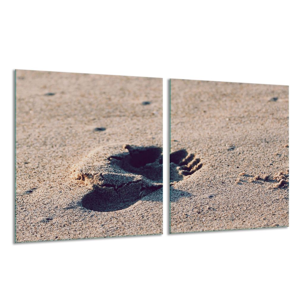 Herdabdeckplatte Ceran 2-Teilig 2x40x52 Natur Grau Abdeckung Spritzschutz Glas