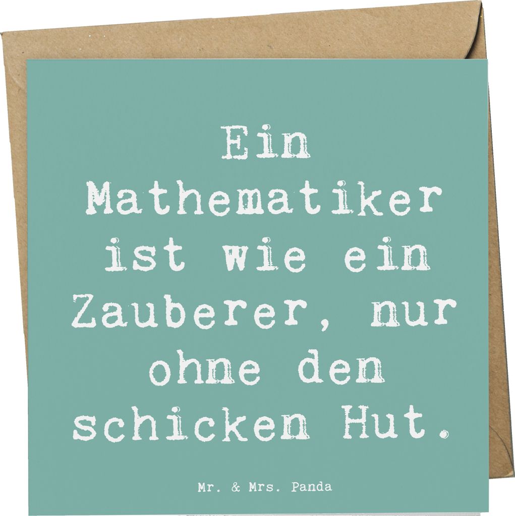 Mr. & Mrs. Panda Deluxe Karte Spruch Mathematiker Magie - Meeresbrise - Geschenk, Illustrationen, Berufsalltag, Berufsprodukte, anlasskarte, faltka...