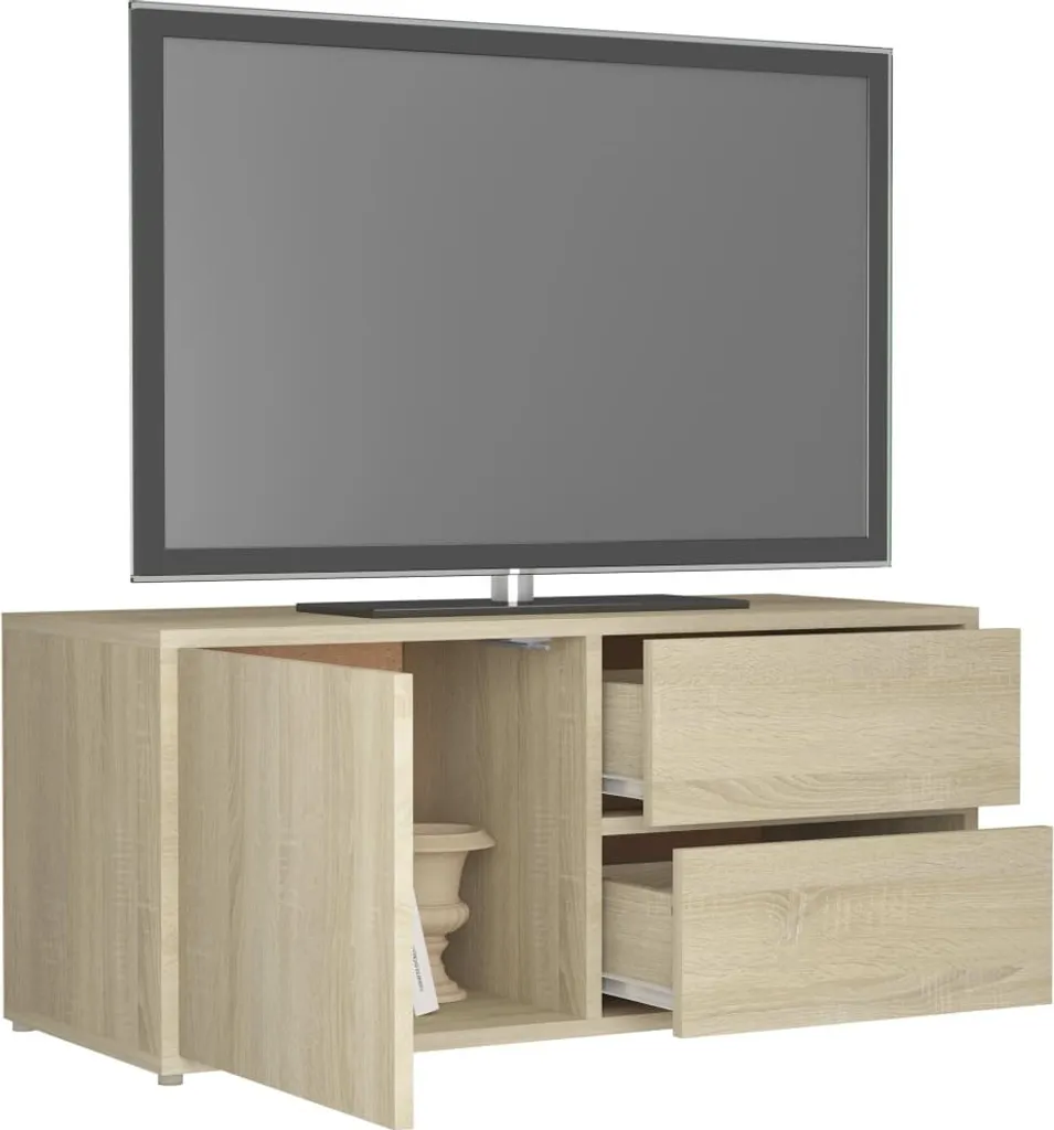 SYFAX™ Mobile Porta TV Rovere Sonoma 80x34x36 cm Legno Multistrato - 4