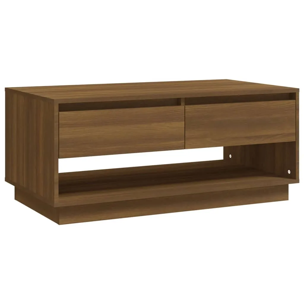 SYFAX™ Tavolino da Salotto Marrone Rovere 102,5x55x44 cm in Truciolato