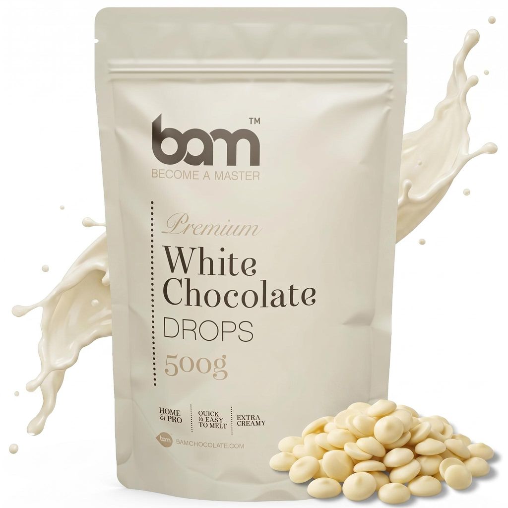 BAM Weiße Schokolade - Kuvertüre - Schokoladen Drops - 500 Produktbild 